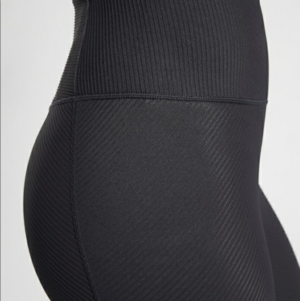 ATHLETA Synergy Ribbed 7/8 Tight - Black M Tall
